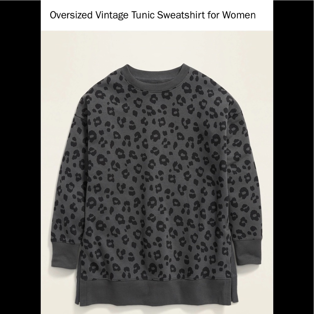 Oversized Vintage Tunic Sweatshirt For Women